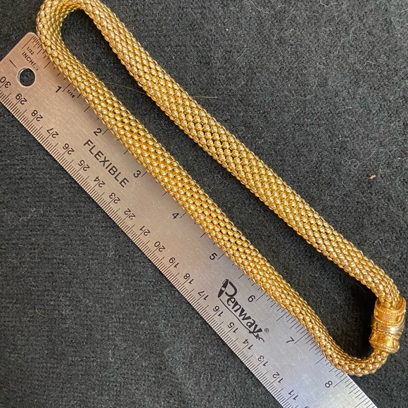 Vintage Etruscan Mesh Gold Plated Necklace - Picture 4 of 6